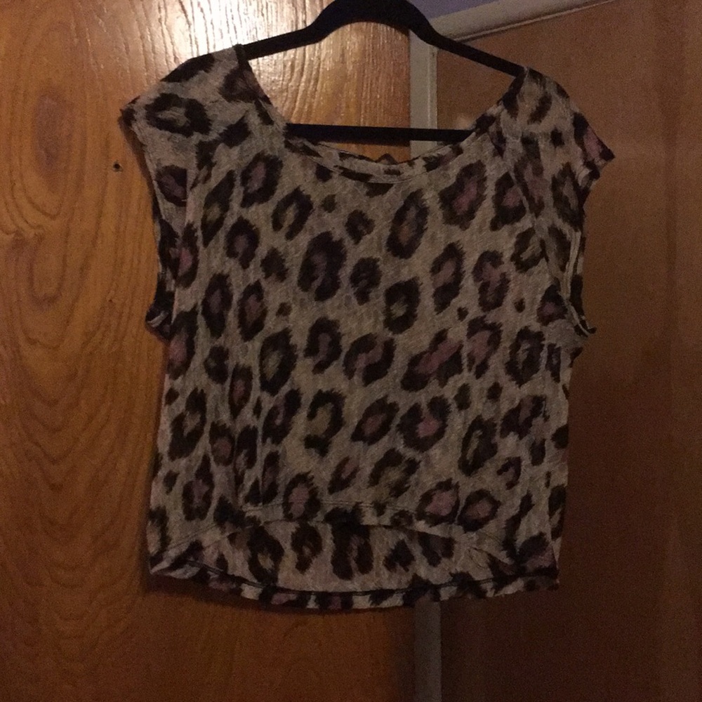 Foreign Exchange Pink Leopard Print Crop Top